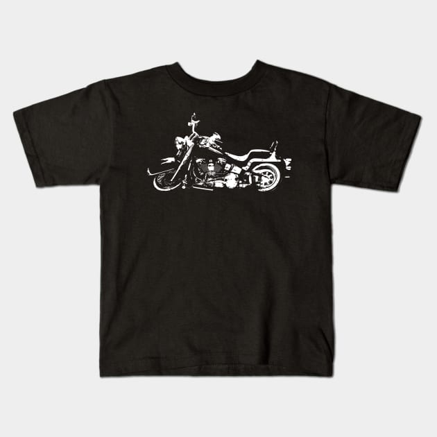 Classic American Motorcycle Abstract Kids T-Shirt by hobrath